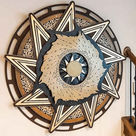 Large interior wall sculpture installation