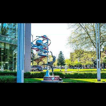 Symbiosis outdoor public sculpture, alternate view